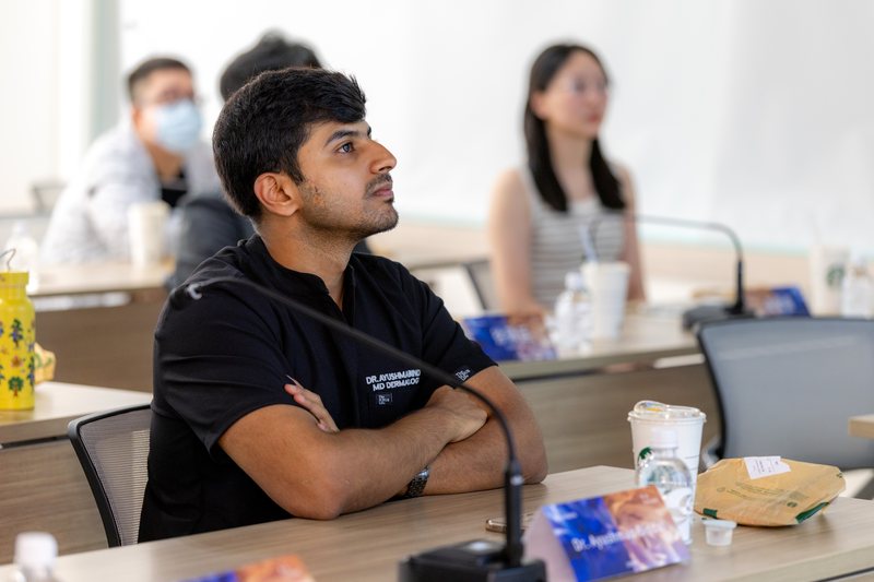 Dr. Ayushman Bindal during international fellowship training in aesthetic dermatology